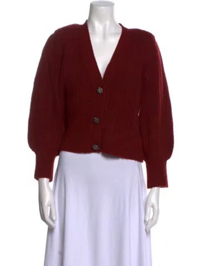Pre-owned L'agence V-neck Sweater In Red