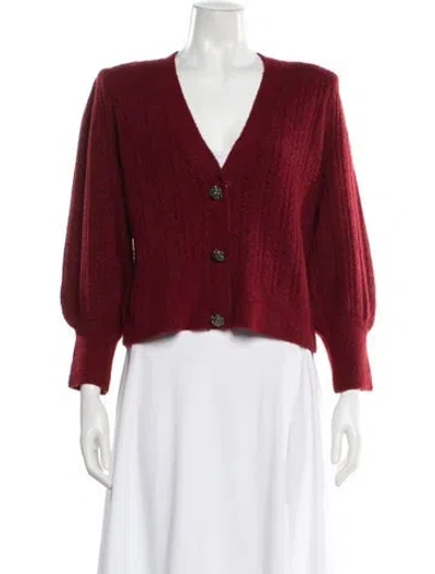 Pre-owned L'agence V-neck Sweater In Red