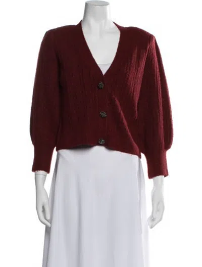 Pre-owned L'agence V-neck Sweater In Red