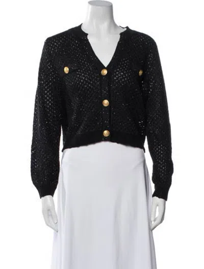Pre-owned L'agence V-neck Sweater W/ Tags In Black