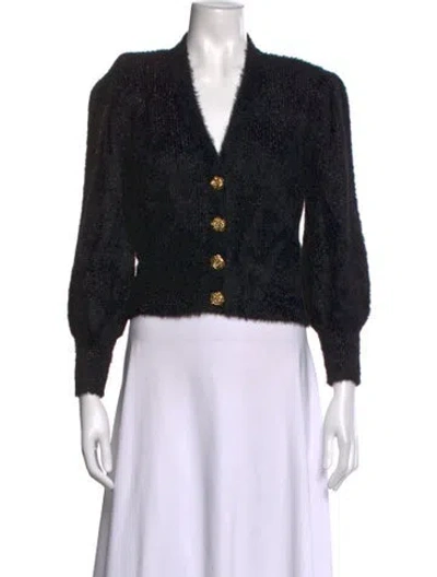 Pre-owned L'agence V-neck Sweater W/ Tags In Black/metallic