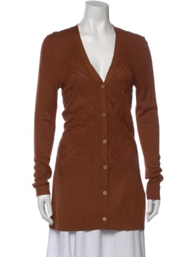 Pre-owned L'agence V-neck Sweater W/ Tags In Brown