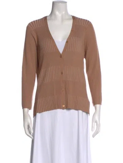 Pre-owned L'agence V-neck Sweater W/ Tags In Brown