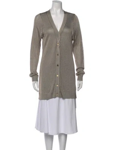 Pre-owned L'agence V-neck Sweater W/ Tags In Neutral