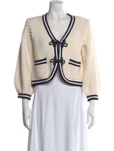 Pre-owned L'agence V-neck Sweater W/ Tags In Neutral