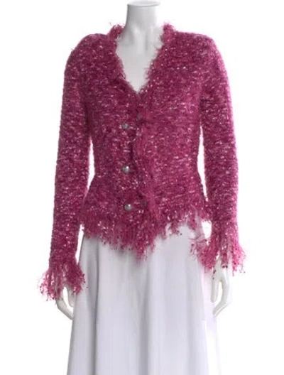 Pre-owned L'agence V-neck Sweater W/ Tags In Pink