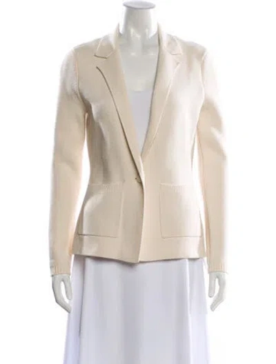 Pre-owned L'agence V-neck Sweater In White