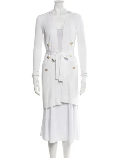 Pre-owned L'agence V-neck Sweater In White