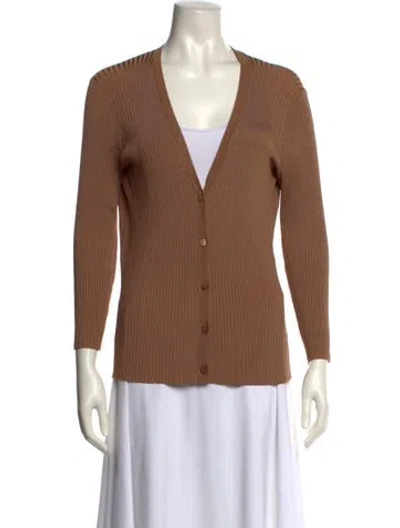 Pre-owned L'agence V-neck Three-quarter Sleeve Button-up Top W/ Tags In Neutral