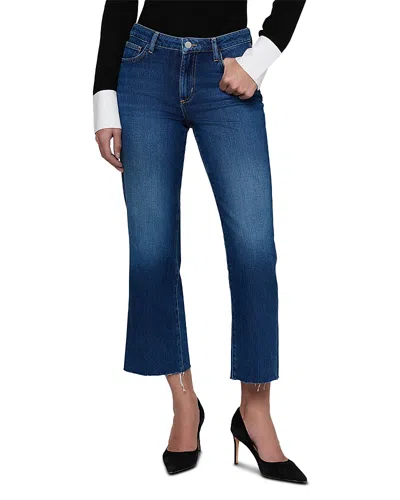 L'agence Wanda Cotton Blend High Rise Crop Wide Leg Jeans In Idaho In Blue