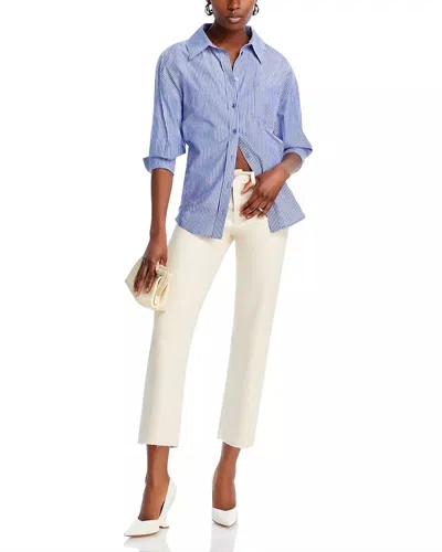 L'agence Wanda Crop Wide Leg Coated Jean In French Vanilla In Neutral
