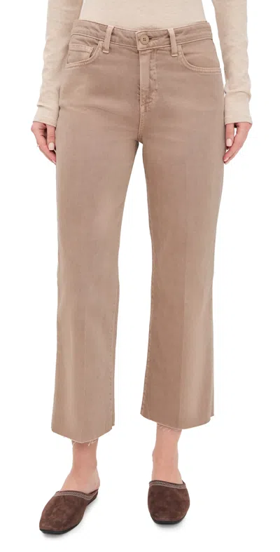 L'agence Wanda Crop Wide Leg Jeans Biscuit In Brown