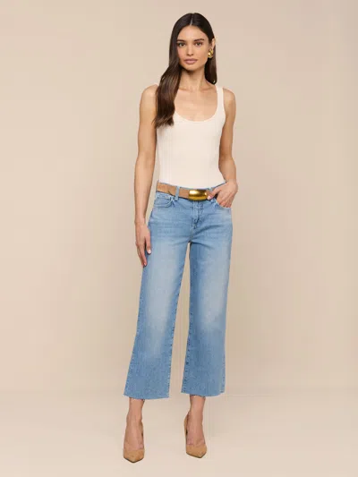 L'agence Wanda Cropped Wide-leg Jean In Blue