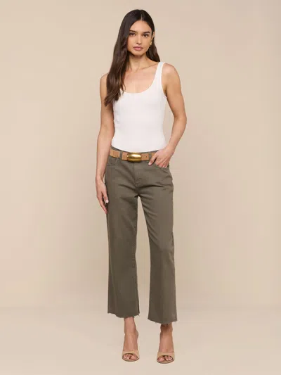 L'agence Wanda Cropped Wide-leg Jean In Green