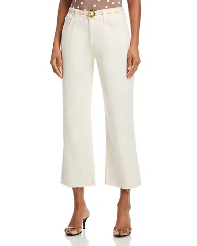 L'agence Wanda High Rise Crop Wide Leg Jeans In Light Ecru In White