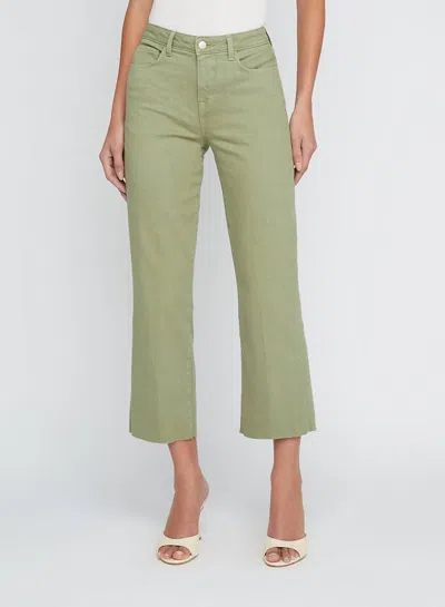 L'agence Wanda High Rise Crop Wide Leg Pant In Soft Army In Green