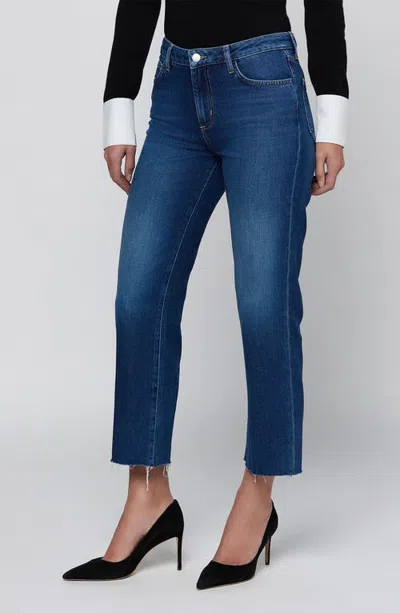 L'agence Wanda High Waist Crop Wide Leg Jeans In Blue