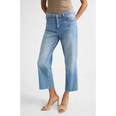 L'agence Wanda Mid Rise Cropped Wide Leg Jeans In Anaheim In Blue