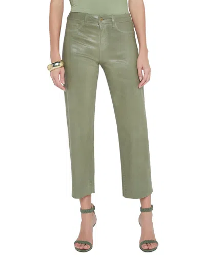L'agence Wanda High-rise Crop Wide Leg Jean In Green