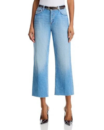 L'agence Wanda Mid Rise Cropped Wide Leg Jeans In Anaheim In Blue