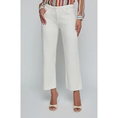 L'agence Wanda Wide Leg Crop Jeans In White