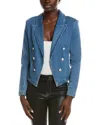 L'agence Wayne Crop Double Breast Jacket In Blue