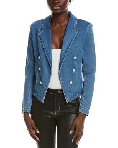 L'agence Wayne Crop Double Breast Jacket In Blue