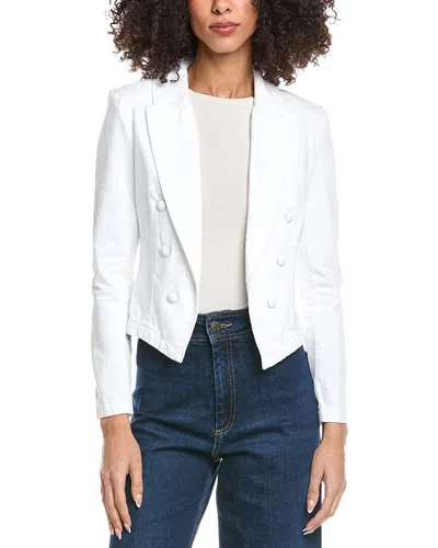 L'agence Wayne Crop Double Breast Jacket In White