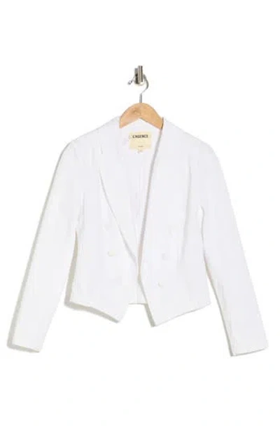 L'agence Wayne Double Breasted Crop Blazer In White