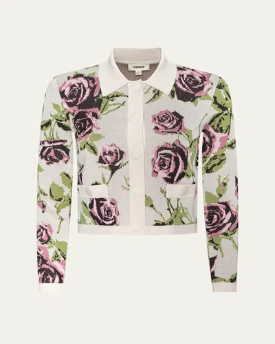 L'agence Western Toile Osiris Jacquard Cardigan In Gray