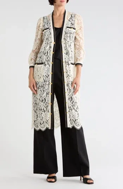 L'agence Whisper Lace Cardigan Dress In Sand