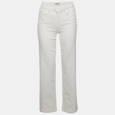 Pre-owned L'agence White Denim Scottie Wide-leg Jeans S/ Waist 25"