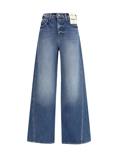 L'agence Wide Leg Jeans In Blue