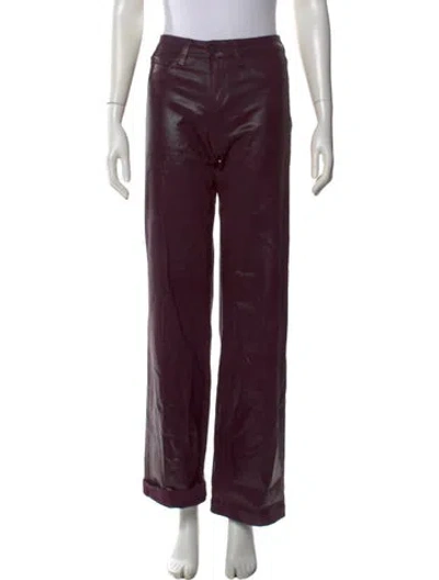 Pre-owned L'agence Wide Leg Pants In Burgundy