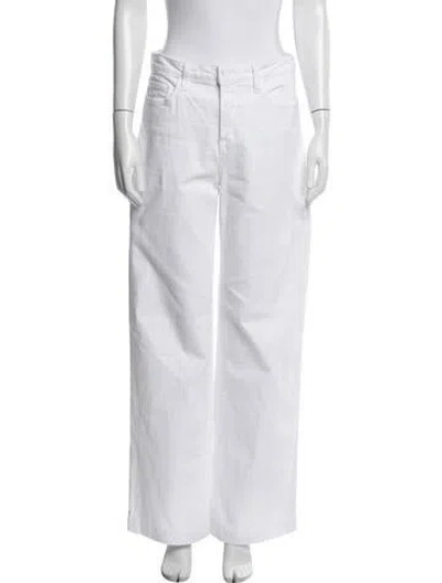 Pre-owned L'agence Wide Leg Pants In White