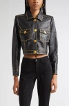 L'agence Winsome Studded Crop Leather Jacket In Black