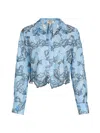 L'agence Akemi Cropped Button Down Blouse In Orange
