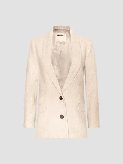 L'agence Women's Amélie Herringbone Wool-blend Blazer In Cappuccino