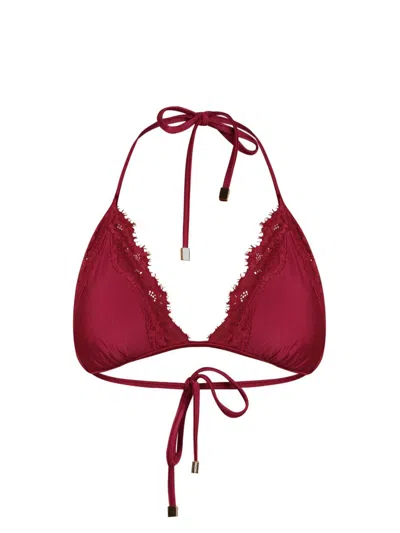 L'agence Women's Annabelle Halterneck Triangle Bikini Top In Red