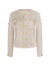 L'agence Anouk Collarless Jacket In Neutral