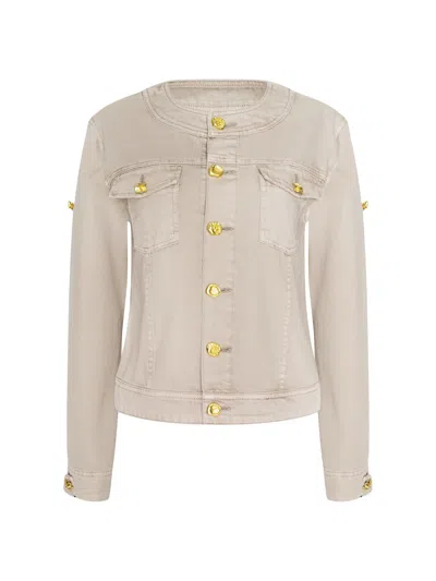 L'AGENCE WOMEN'S ANOUK COLLARLESS DENIM JACKET