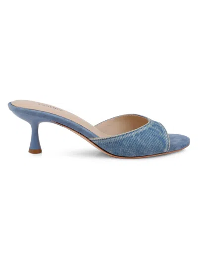 L'agence Women's Arleen 60mm Denim Sandals In Blue