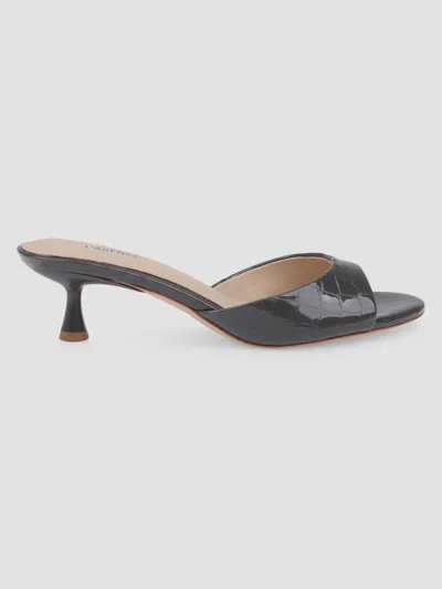 L'agence Women's Arleen Ii 55mm Croc-embossed Patent Leather Mules In Gray