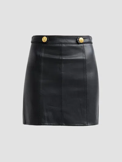L'agence Women's Arlena Faux-leather Mini Skirt In Black