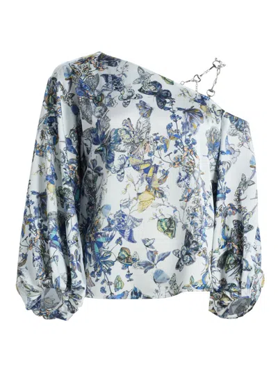 L'agence Women's Asami Printed Chain One-shoulder Blouse In Multi