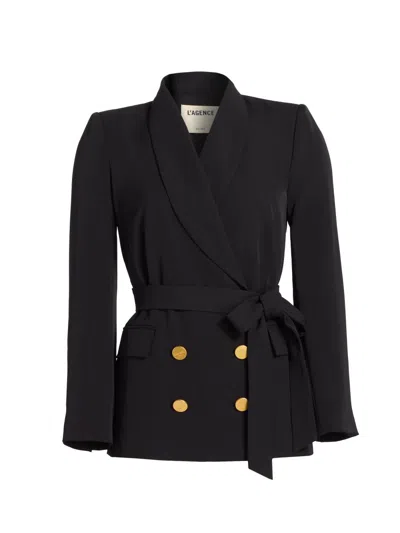 L'agence Women's Aven Wrap Double-breasted Blazer In Black