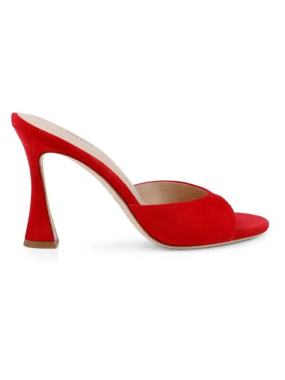 L'agence Women's Avery 100mm Suede Mules In Red