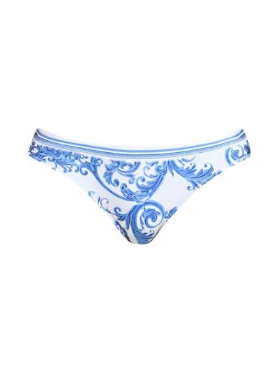 L'agence Nicole Baroque Bikini Bottoms In Blue