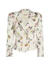 L'agence Bethany Graphic-print Structured Blazer In White