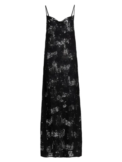 L'agence Women's Bettie Floral Lace Cowlneck Maxi Dress In Black